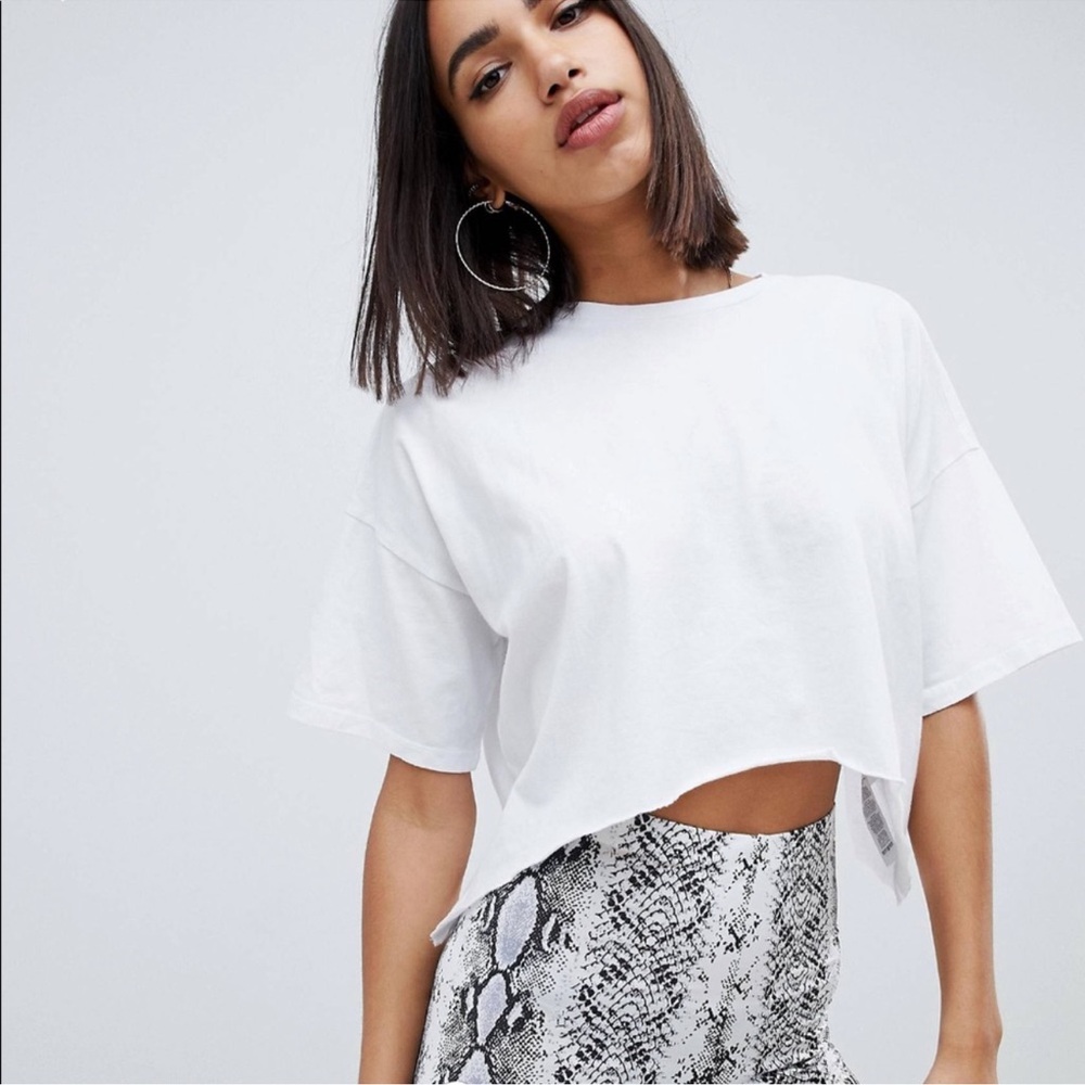 ASOS White Cropped Boxy Tee - Picture 9 of 10